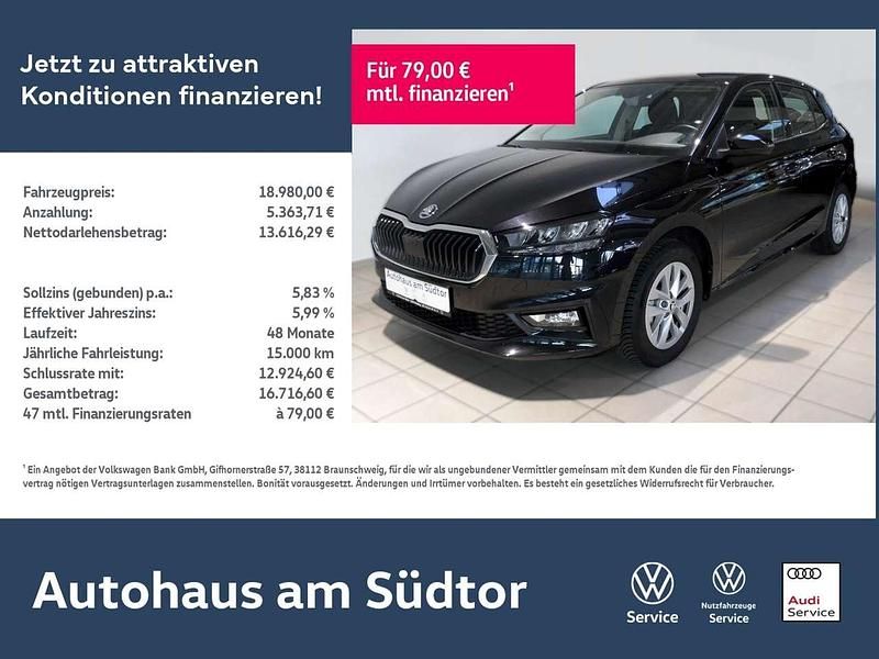 Schwarz Gebraucht 2024 Skoda Fabia Selection Limousine | 18.980 € (Fairer Preis) - Bild 1/4