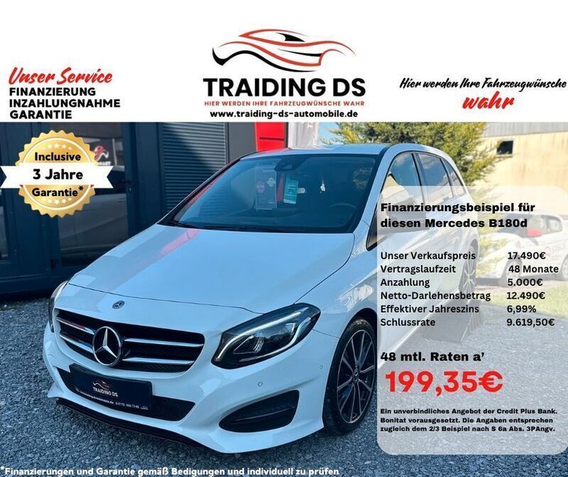 Calcitweiss unilack Gebraucht 2018 Mercedes B180 Van / Kleinbus | 15.990 € (Guter Preis) - Bild 1/4