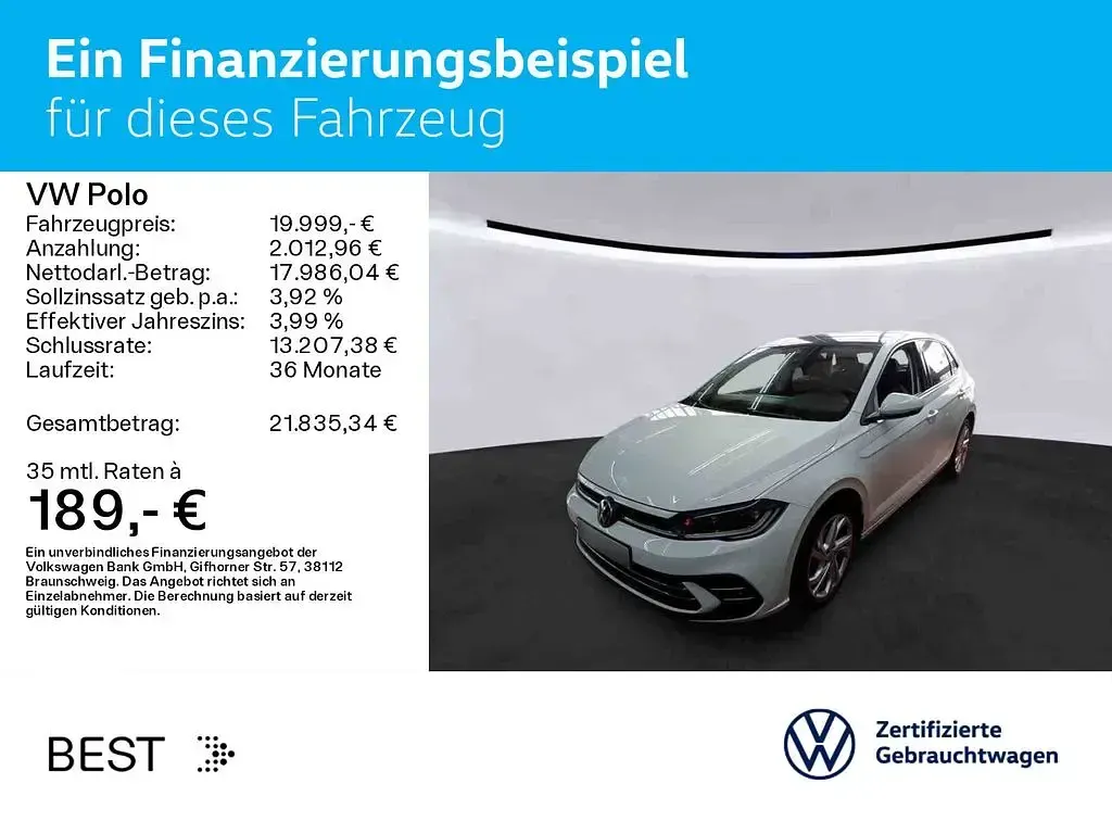 Gebraucht VW Polo Style 110 PS (80 kW) 2022 Pure white Kleinwagen