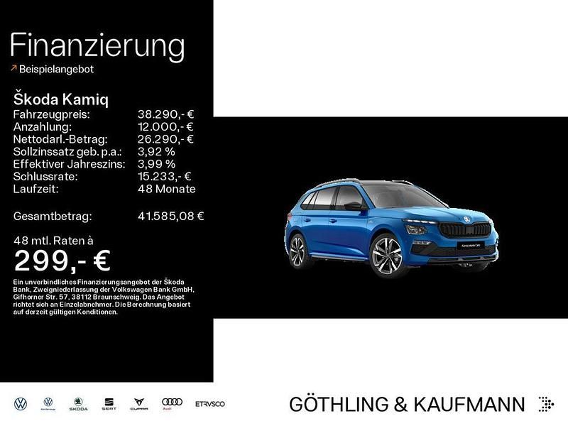 Raceblau metallic Neu 2025 Skoda Kamiq Monte Carlo SUV | 38.290 € - Bild 1/4