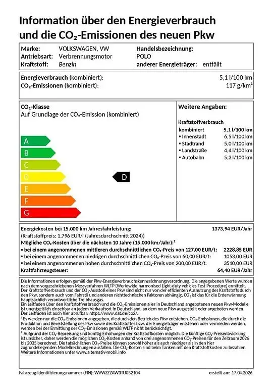 Neu VW Polo Life 95 PS (69 kW) 2026 Grau Kleinwagen