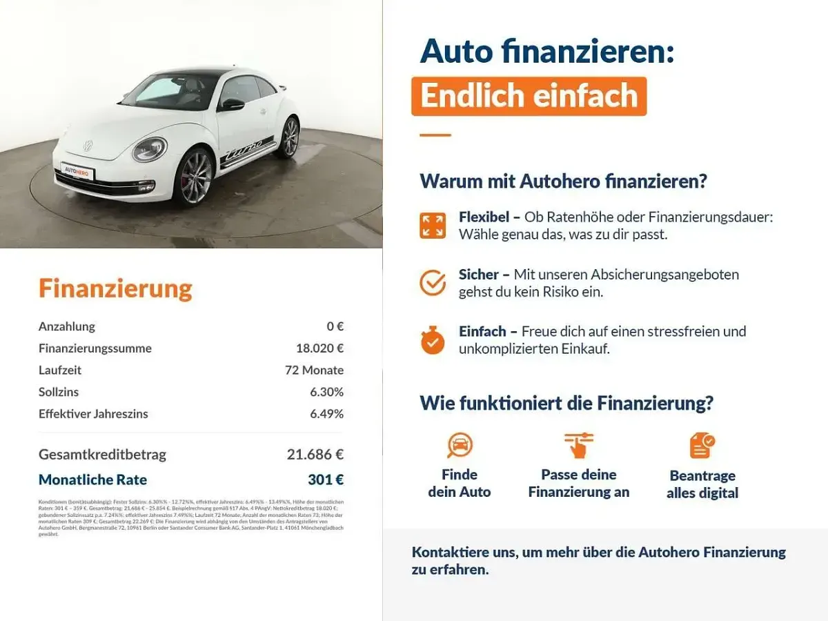 Gebraucht VW Beetle Exclusive 220 PS (161 kW) 2016 Weiß Kleinwagen