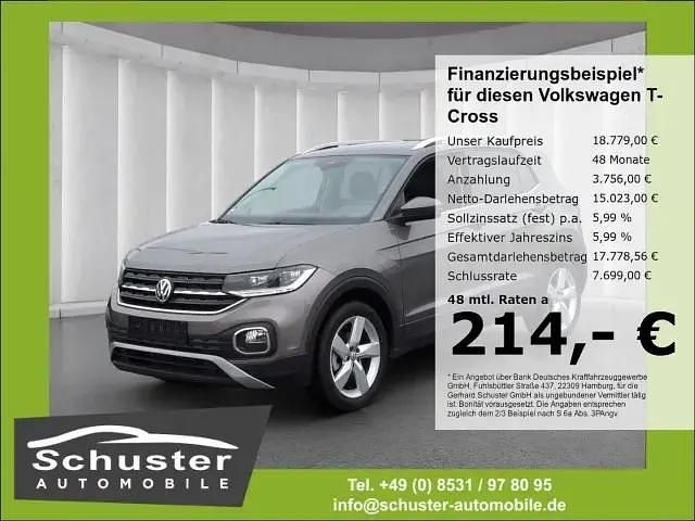 Grau Gebraucht 2020 VW T-Cross Style SUV | 18.779 € (Guter Preis) - Bild 1/4