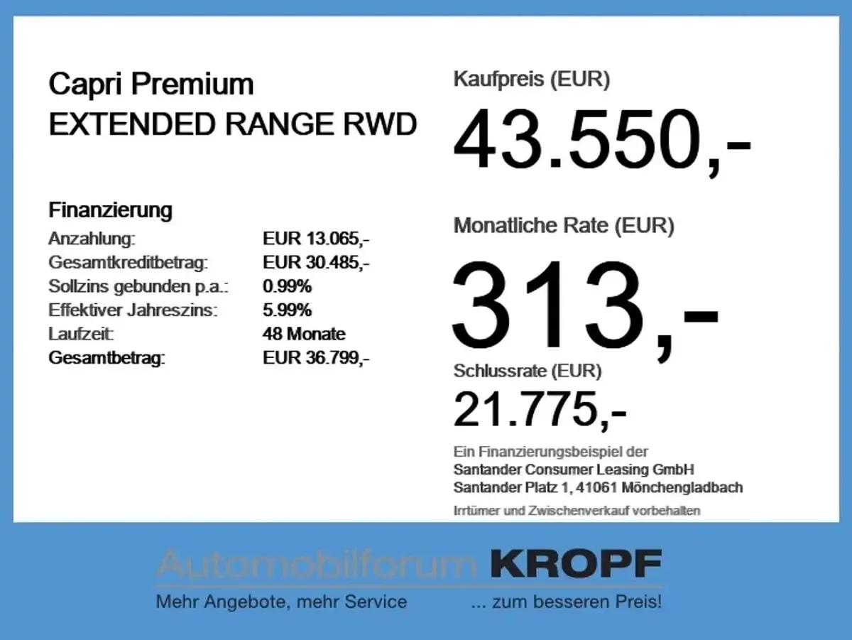 Neu Ford Capri Extended Range 210 kW (286 PS) 2026 Lucid red SUV