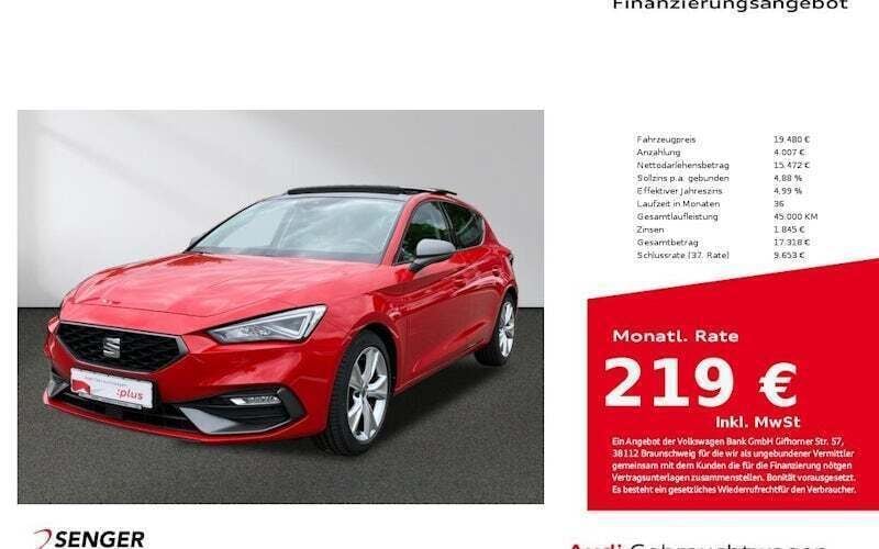 Rot Gebraucht 2021 Seat Leon FR Limousine | 19.480 € (Fairer Preis) - Bild 1/4