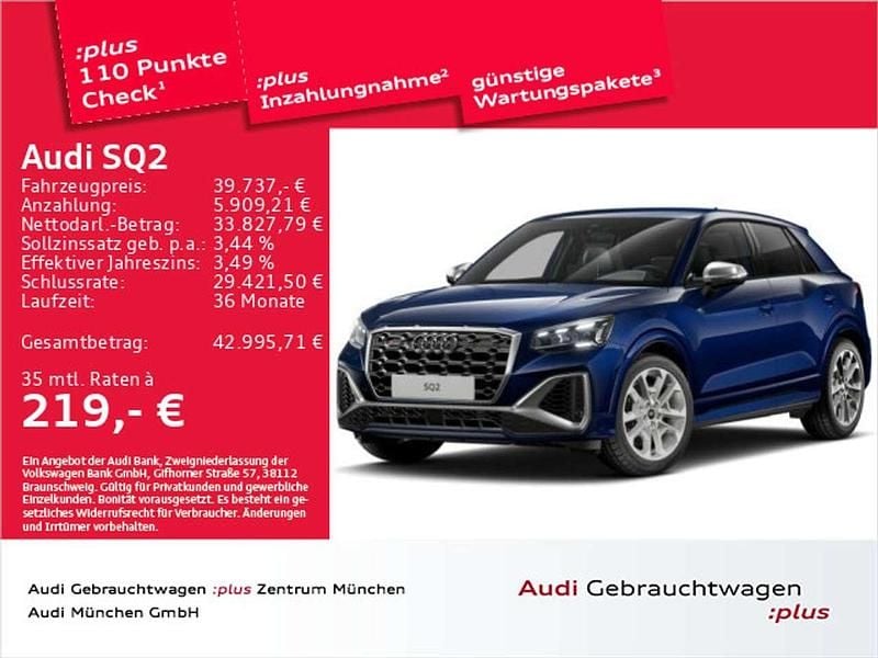 Navarrablau metallic Gebraucht 2024 Audi SQ2 Sport SUV | 39.737 € (Fairer Preis) - Bild 1/2
