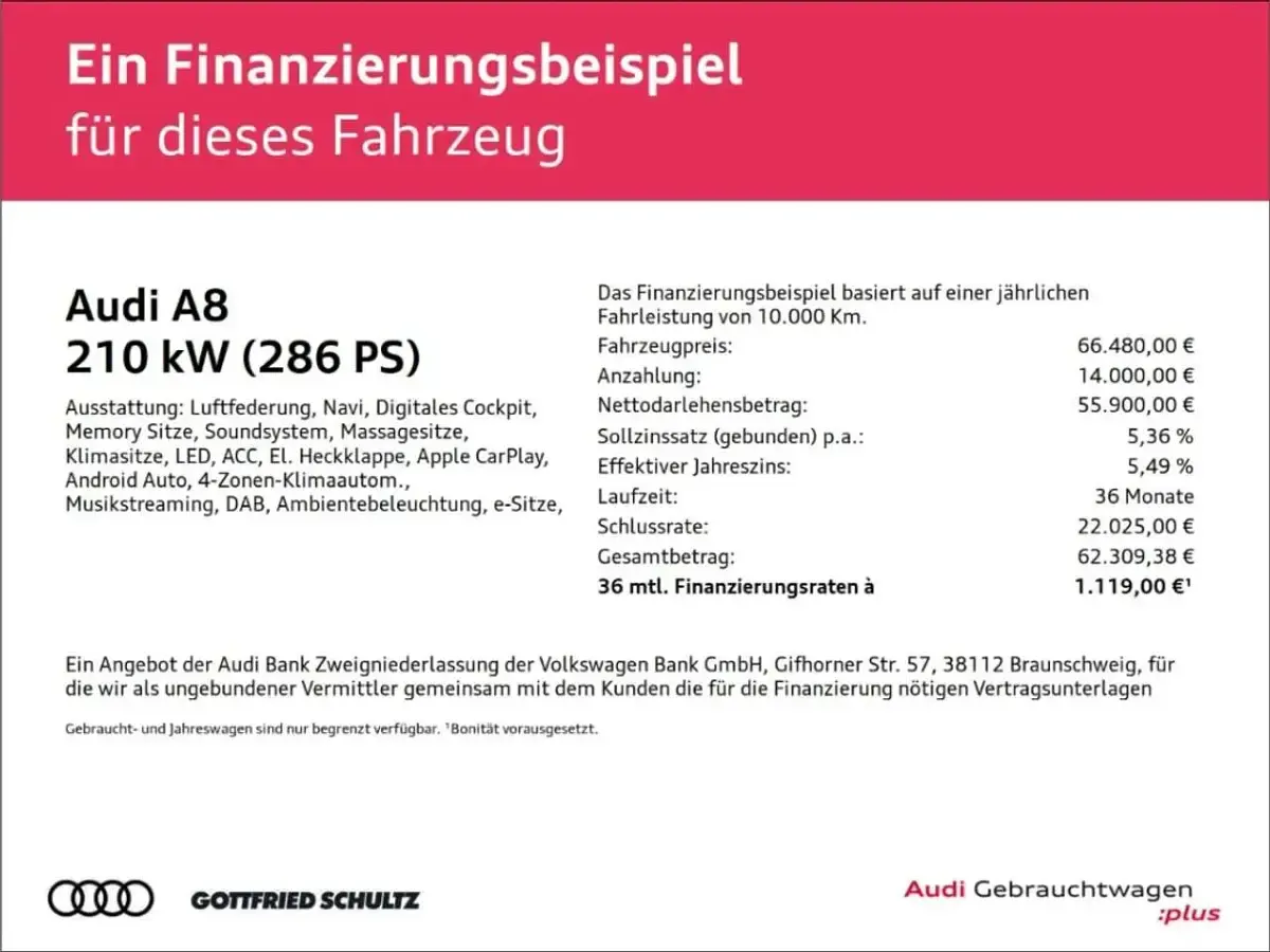 Gebraucht Audi A8 286 PS (210 kW) 2024 Brillantschwarz Limousine