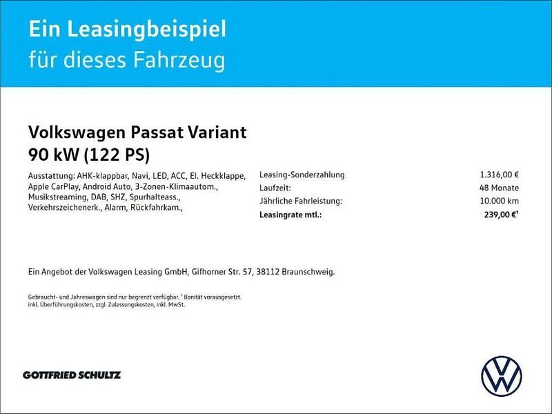 Gebraucht VW Passat Basis 122 PS (89 kW) 2022 Schwarz Kombi