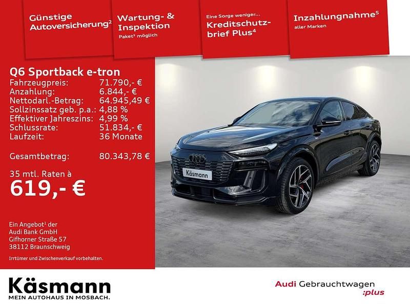 Mythosschwarz metallic Gebraucht 2025 Audi Q6 e-tron SUV | 71.790 € - Bild 1/4