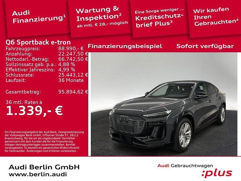 Grau Gebraucht 2025 Audi Q6 Sportback e-tron Sport SUV | 88.990 € (Teuer) - Bild 1/3