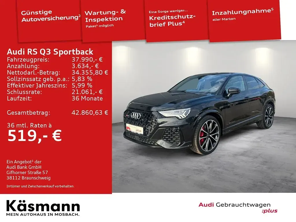 Gebraucht Audi RS Q3 Sportback Sport 400 PS (294 kW) 2023 Mythosschwarz metallic SUV