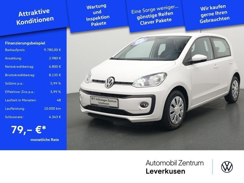Candy weiss Gebraucht 2019 VW up! move up! Kleinwagen | 9.780 € (Fairer Preis) - Bild 1/4
