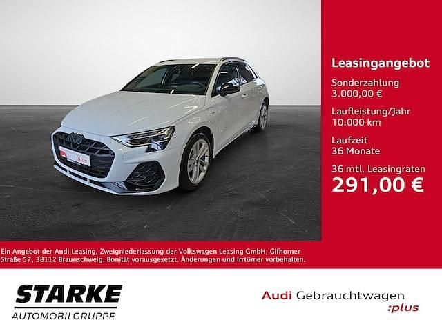 Gletscherweiß metallic Gebraucht 2025 Audi A3 Sportback e-tron S-Line Kleinwagen | 42.440 € (Etwas zu teuer) - Bild 1/3