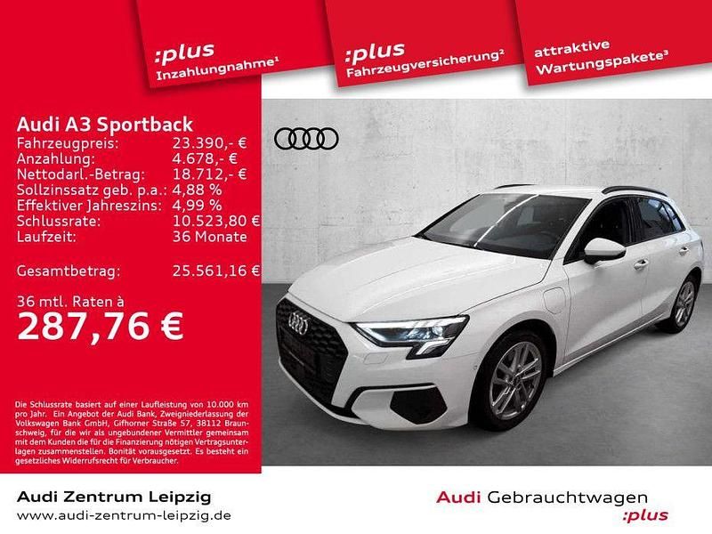 Ibisweiß Gebraucht 2021 Audi A3 Sportback e-tron Limousine | 23.390 € (Fairer Preis) - Bild 1/3