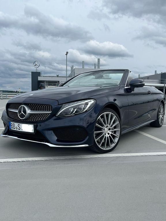 Blau Gebraucht 2017 Mercedes C400 AMG line Cabrio | 27.990 € (Guter Preis) - Bild 1/4
