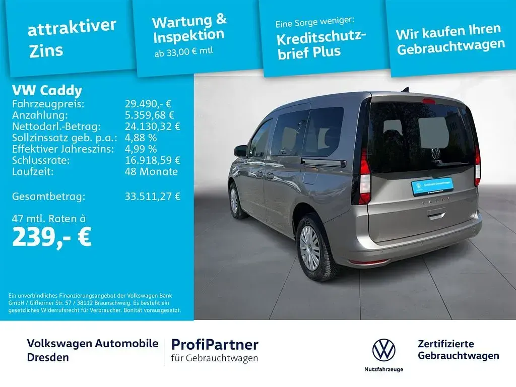 Gebraucht VW Caddy Basis 102 PS (75 kW) 2025 Mojave beige metallic Van / Kleinbus