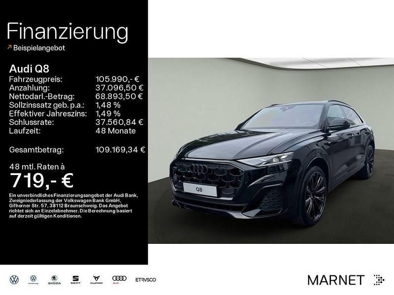 Mythosschwarz metallic Gebraucht 2025 Audi Q8 Ambiente SUV | 105.990 € - Bild 1/4
