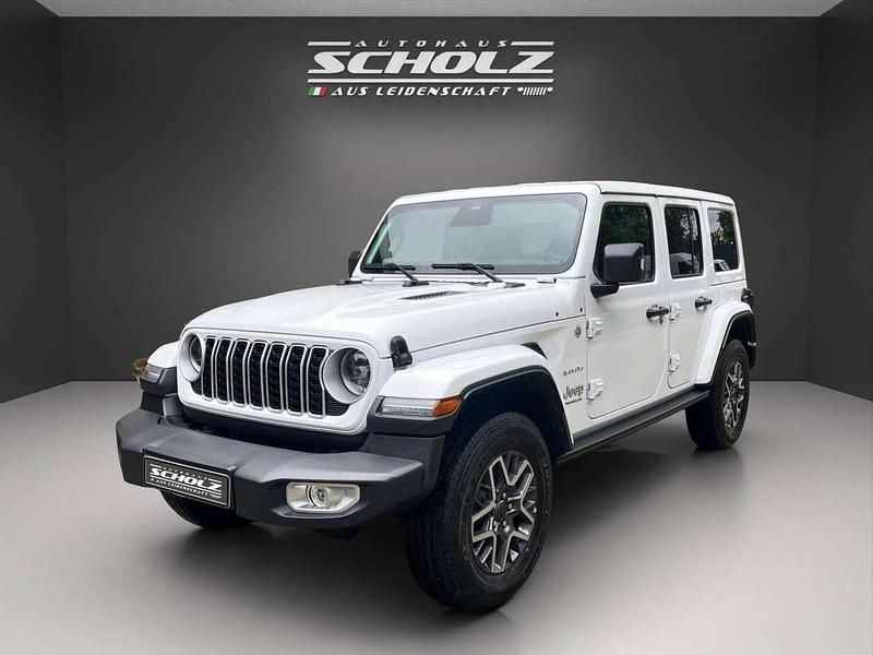 Bright white Neu 2025 Jeep Wrangler Sahara SUV | 59.900 € (Teuer) - Bild 1/4