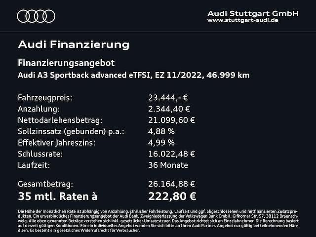 Gebraucht Audi A3 Sportback e-tron Advanced Plus 204 PS (150 kW) 2023 Tangorot metallic Kleinwagen