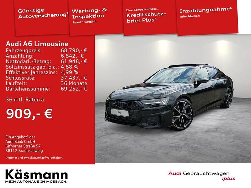 Schwarz Gebraucht 2024 Audi A6 S-Line Limousine | 68.790 € - Bild 1/4