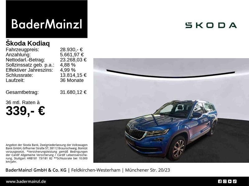 Raceblau metallic Gebraucht 2021 Skoda Kodiaq Clever SUV | 28.930 € (Fairer Preis) - Bild 1/3