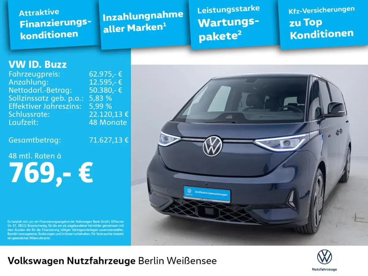 Gebraucht VW ID. Buzz GTX 250 kW (340 PS) 2025 Starlight blue metallic Van / Kleinbus