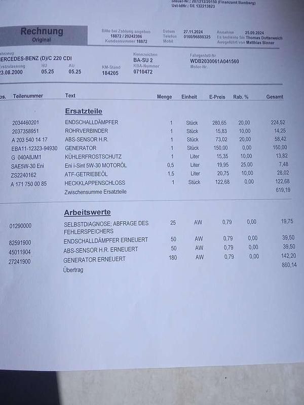 Gebraucht Mercedes C220 143 PS (105 kW) 2000 Grau Limousine