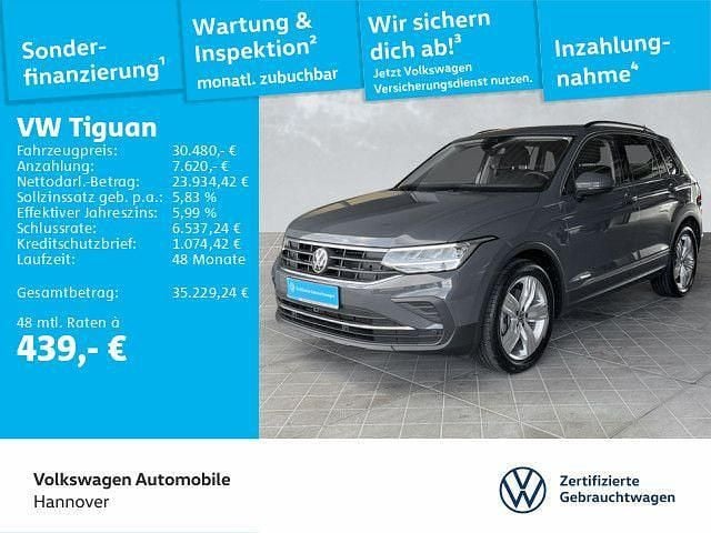 Delfingrau metallic Gebraucht 2022 VW Tiguan Life SUV | 30.480 € (Guter Preis) - Bild 1/4