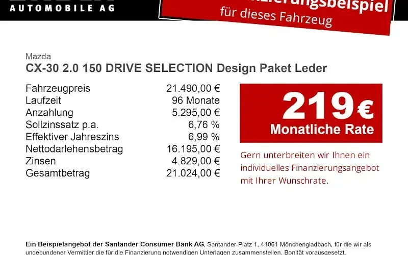 Gebraucht Mazda CX-30 Selection 150 PS (110 kW) 2022 Rot SUV