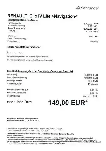 Gebraucht Renault Clio IV Life 73 PS (53 kW) 2018 Schwarz Limousine