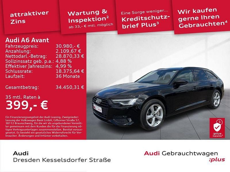 Brillantschwarz Gebraucht 2022 Audi A6 Ambiente Kombi | 30.980 € (Guter Preis) - Bild 1/4