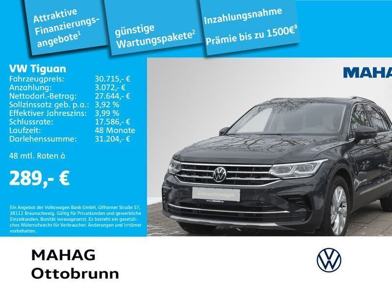 Grau Gebraucht 2023 VW Tiguan Elegance SUV | 32.998 € (Fairer Preis) - Bild 1/2