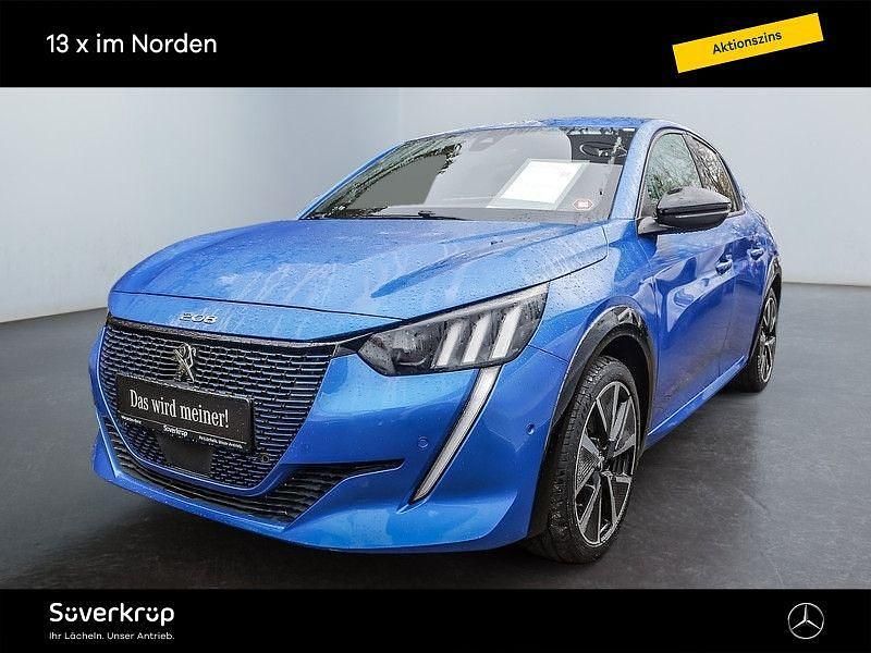 Blau Gebraucht 2021 Peugeot e-208 GT Kleinwagen | 16.250 € (Fairer Preis) - Bild 1/4