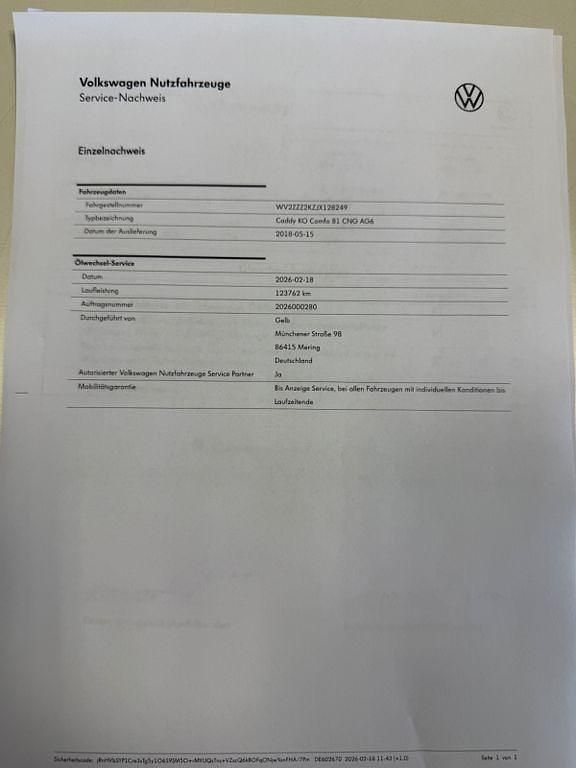 Gebraucht VW Caddy Comfortline 110 PS (80 kW) 2018 Beige Van / Kleinbus