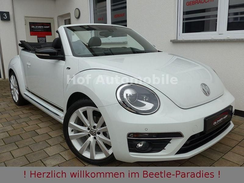 Pure white Gebraucht 2016 VW Beetle R-line Cabrio | 23.970 € (Teuer) - Bild 1/3