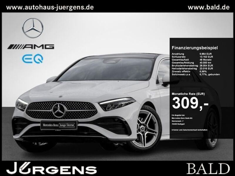 Weiss polarweiss Gebraucht 2024 Mercedes A200 AMG Limousine | 34.880 € (Fairer Preis) - Bild 1/4