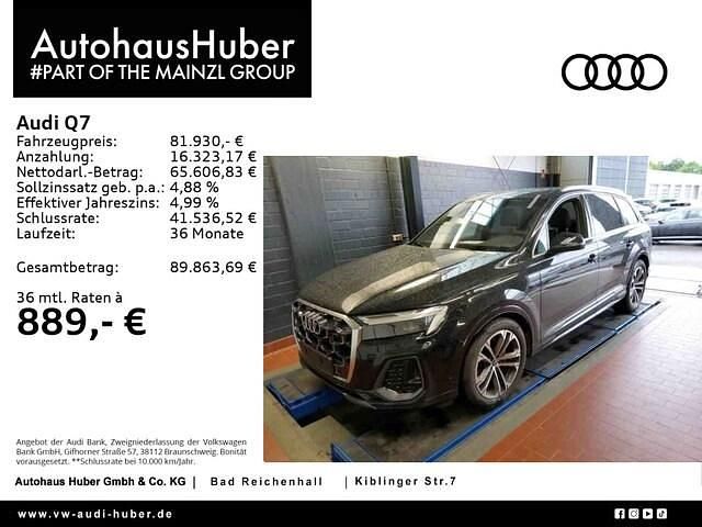 Mythosschwarz metallic (metallic) Gebraucht 2024 Audi Q7 S-Line SUV | 81.930 € (Teuer) - Bild 1/4