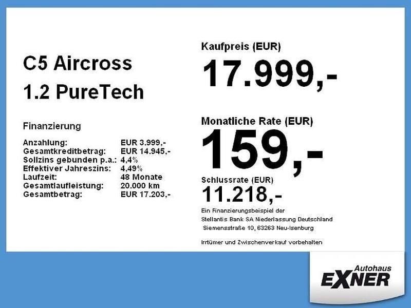 Gebraucht Citroën C5 Aircross PureTech 131 PS (96 kW) 2023 Schwarz SUV