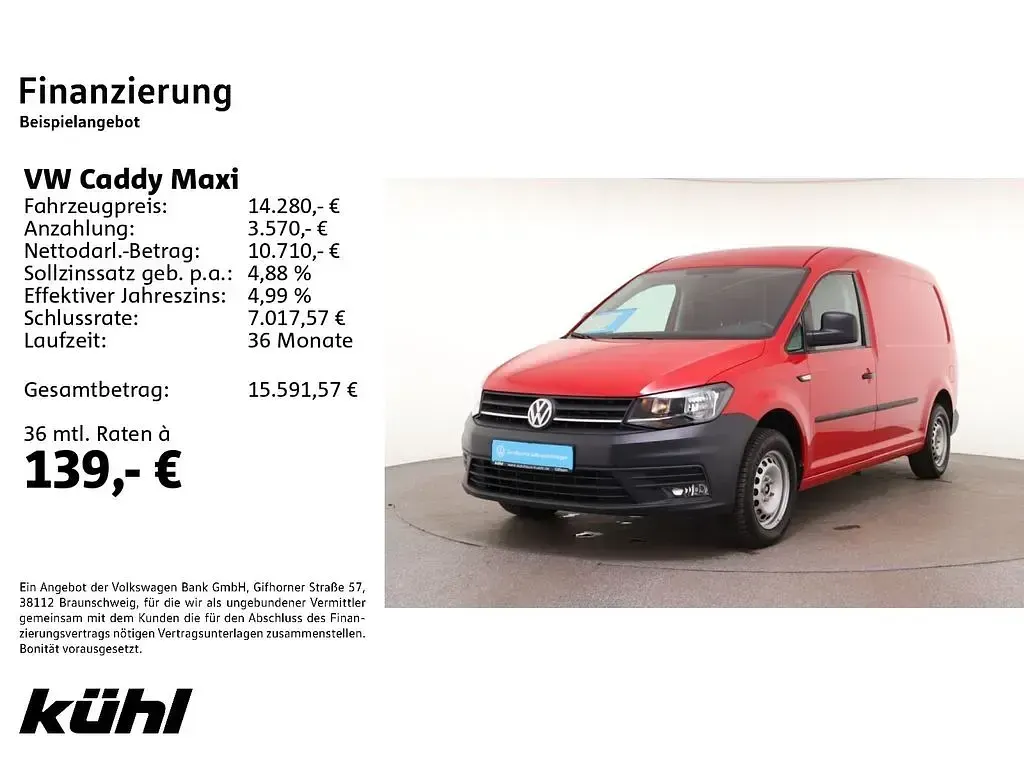 Occasion VW Caddy 102 ch (75 kW) 2018 Rouge Monospace