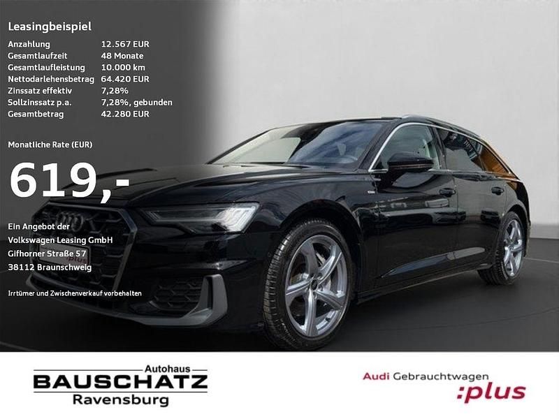 Brillantschwarz Gebraucht 2024 Audi A6 S-Line Kombi | 62.870 € - Bild 1/4