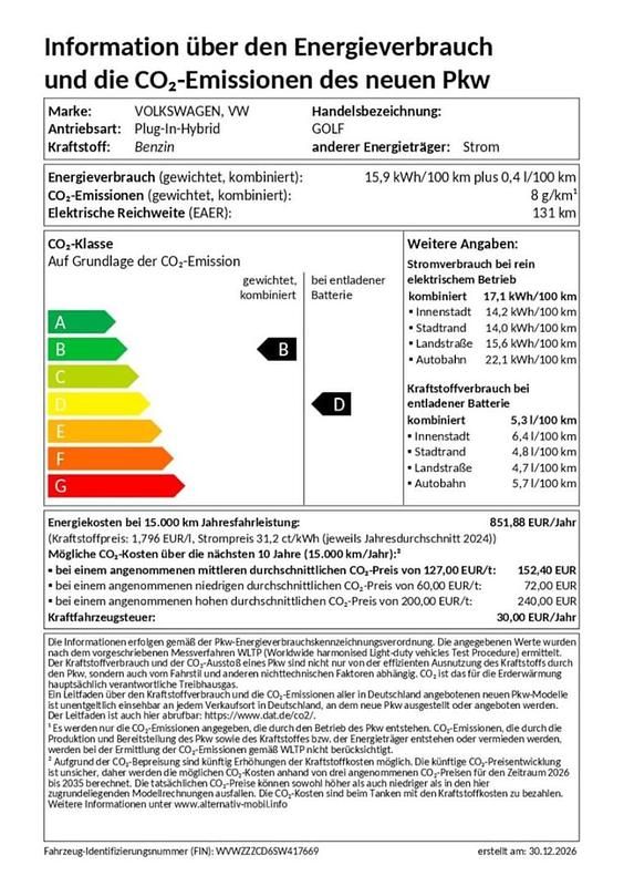 Gebraucht VW Golf VIII Style 272 PS (200 kW) 2025 Weiß Limousine