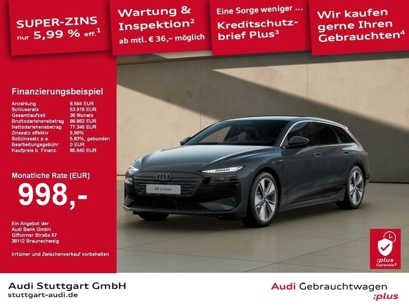 Neu Audi A6 e-tron Performance 269 kW (367 PS) 2025 Magnetgrau Kombi