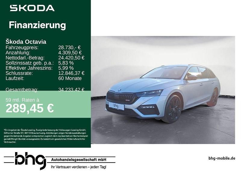 Brillantsilber metallic Gebraucht 2022 Skoda Octavia RS Kombi | 28.730 € (Guter Preis) - Bild 1/4