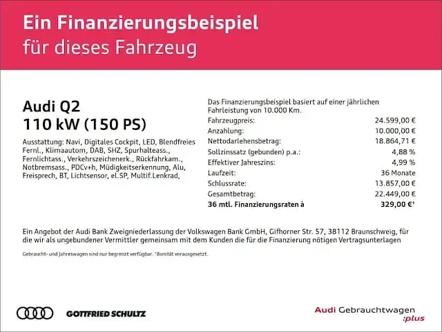 Gebraucht Audi Q2 Comfort 150 PS (110 kW) 2025 Schwarz SUV