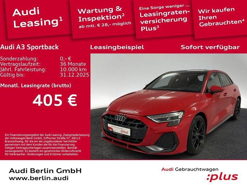 Progressivrot metallic Gebraucht 2025 Audi A3 S-Line Limousine | 36.900 € - Bild 1/3
