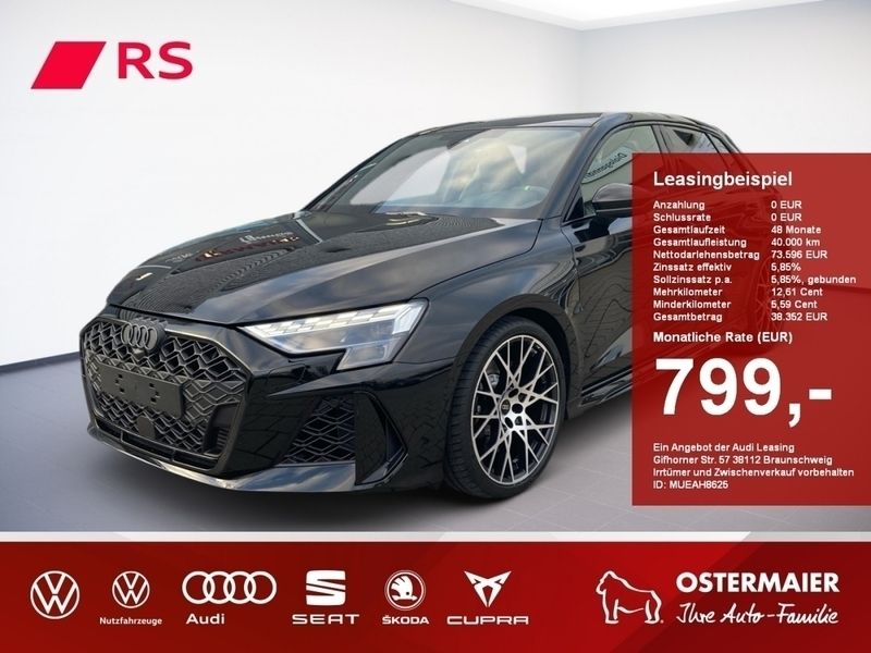 Schwarz Neu 2024 Audi RS3 Sportback Ambiente Kleinwagen | 72.680 € (Fairer Preis) - Bild 1/4