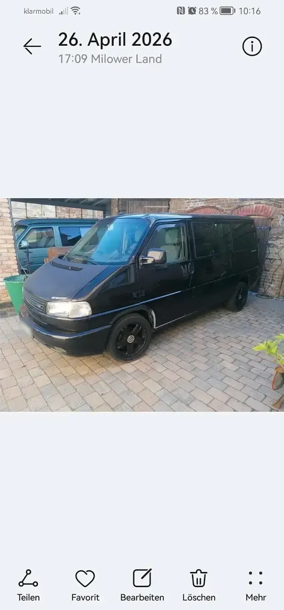 Gebraucht VW Multivan 102 PS (75 kW) 2002 Schwarz Van / Kleinbus