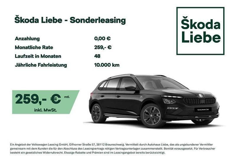 Schwarzmagic perleffekt Neu 2025 Skoda Kamiq Monte Carlo SUV | 29.489 € (Fairer Preis) - Bild 1/4