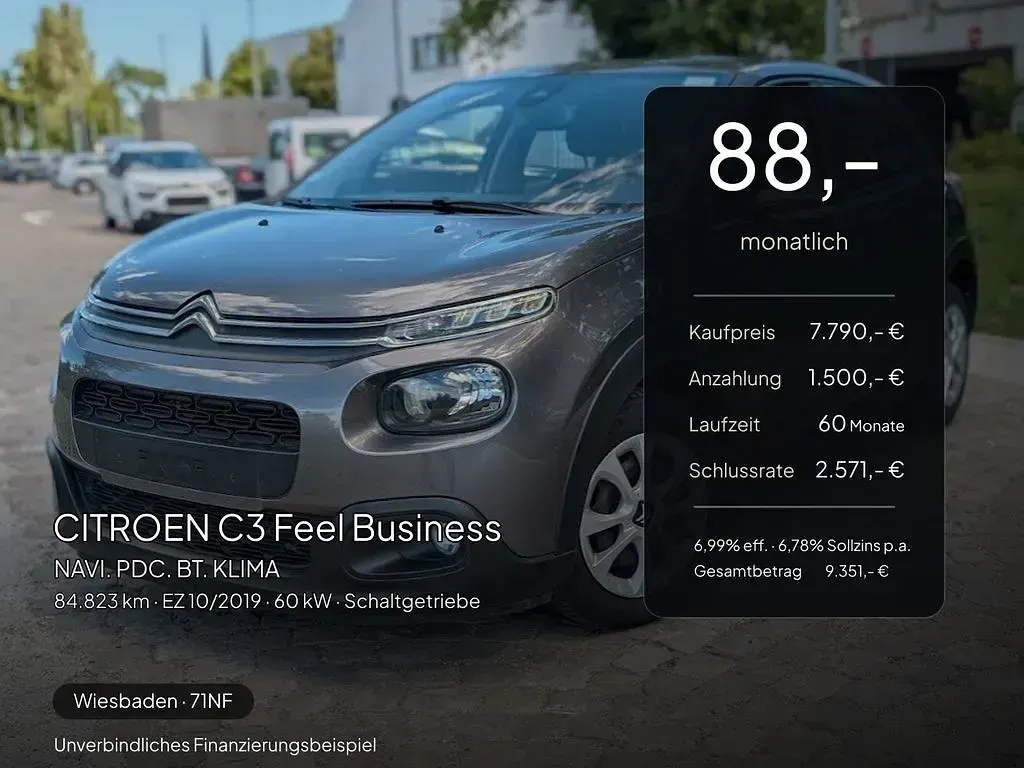 Gebraucht Citroën C3 Business Class 82 PS (60 kW) 2019 Grau Kleinwagen