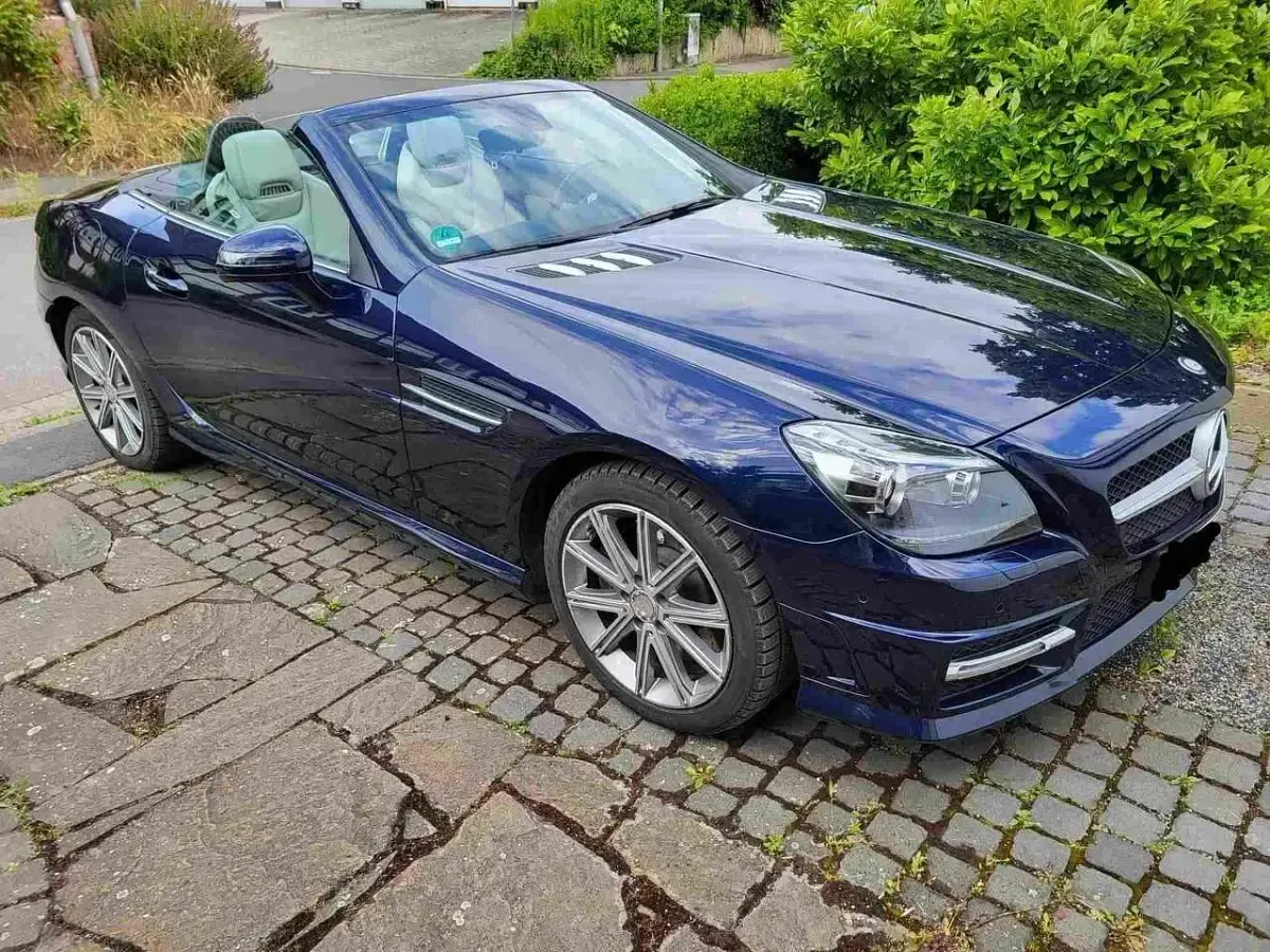 Gebraucht Mercedes SLK200 AMG line 184 PS (135 kW) 2013 Blau Cabrio